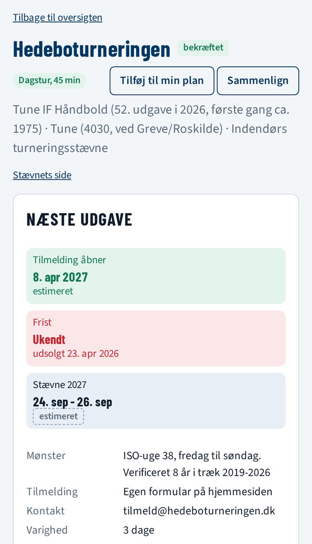 Skærmbillede: Et stævne