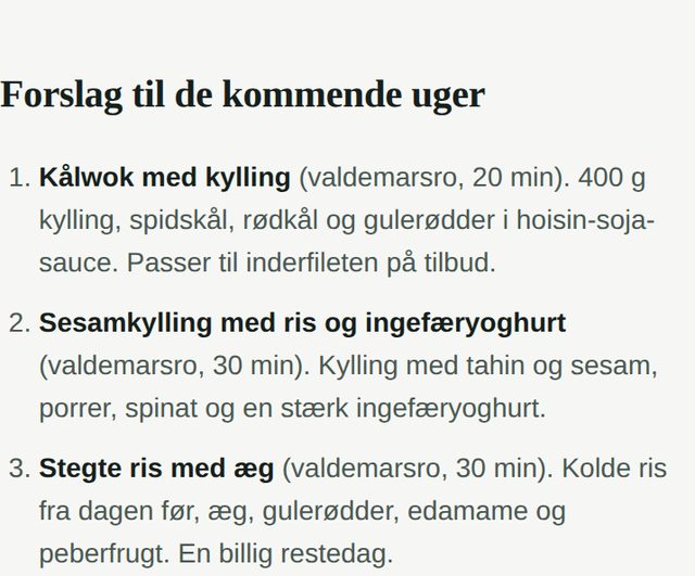 Skærmbillede: Nye retter